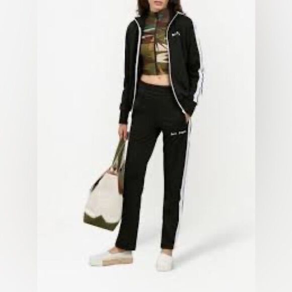 NWT RARE PALM ANGELS Jungle Long Sleeve Cropped Zip Up Track Jacket - Picture 4 of 9